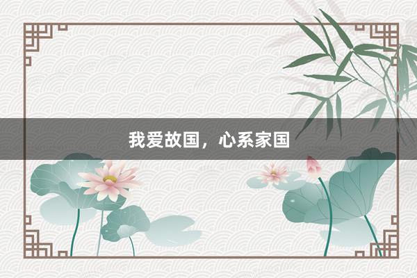 我爱故国，心系家国